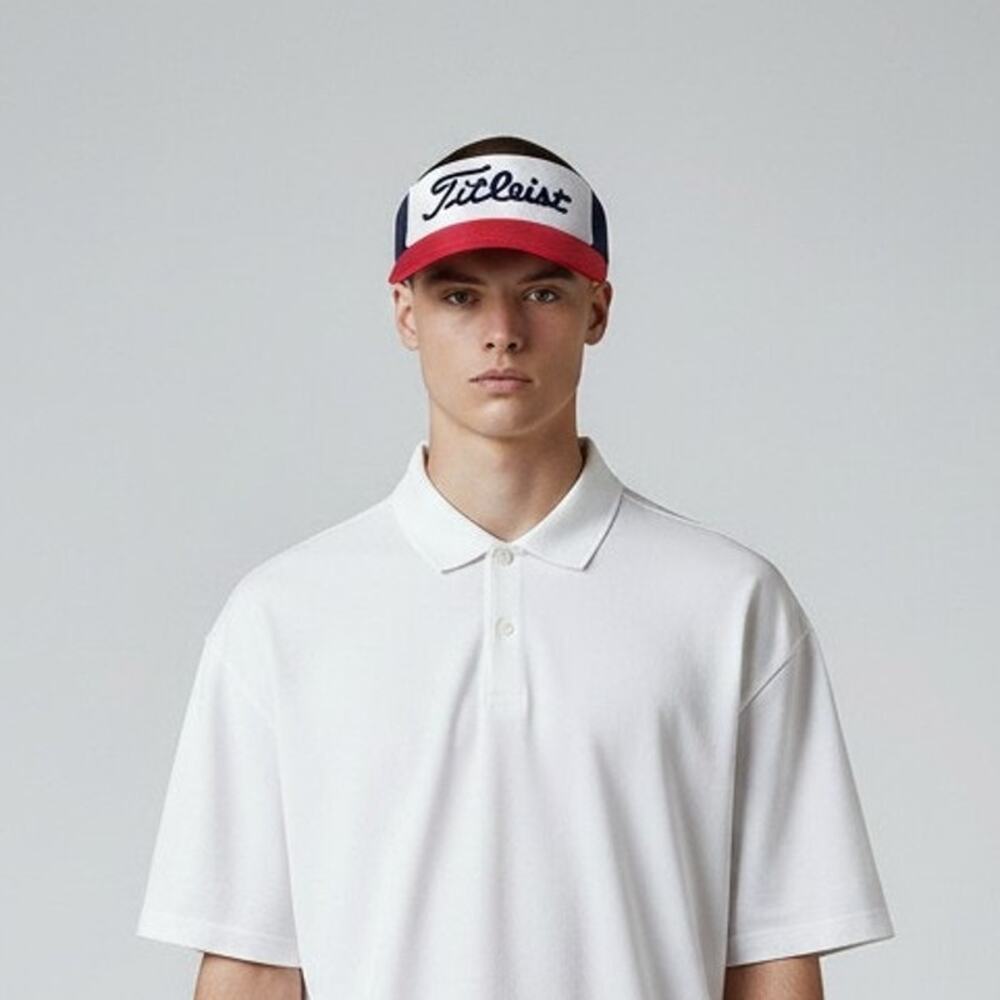 Titleist Golf Visor Hat Mens Red White Blue The Legends GC Parris Island SC Logo